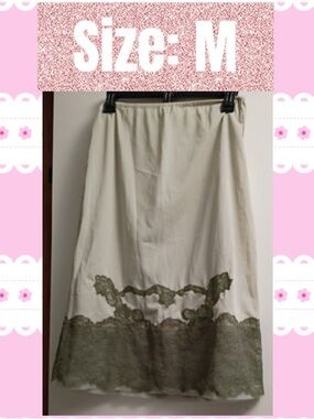 Vintage Green A-Line Slip with Olive Lace Trim